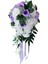 Gelin Düğün Buketi Parti Dekor Çiçek Düzenlemeleri, Centerpieces, El Sanatları Beyaz + Mor 3