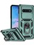 Samsung Galaxy S10 Için Halka Ayaklı ve Kayar Kamera Kapaklı Telefon Koruyucu Kılıf Yeşil (Yurt Dışından) 1
