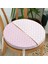 Pembe & Beyaz Ogea Desenli Dijital Baskılı Modern Yuvarlak Fermuarlı Sandalye Minderi 1