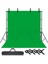 Greenbox Chromakey-Green Screen Yeşil Fon Perde 3X4M + Fon Standı 2x8 Metre + 4 Mandal 2