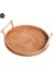 Kolu El ile Pratik Rattan Tepsi El Dokuma Çok Amaçlı Hasır Tepsi ile Dayanıklı Rattan Fiber Yuvarlak Kahvaltı Drink Snack | Depolama Tepsileri (M) (Yurt Dışından) 1