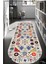 Esta Çiçekli Krem Kilim Desenli Oval Halı (Kaymaz Dod Taban Makinada YIKANABILIR)-ES657 1