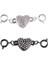 3x 2 Setleri Rhinestone Kalp Pirinç Manyetik Istakoz Klipsler Dıy Takı Bulma (Yurt Dışından) 2