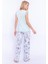 1899 Çiçek Desenli Nil Dantel Detaylı Kadın Pijama Takımı 5