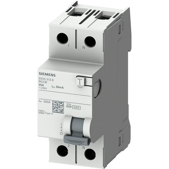 Siemens 5SV5314-6 A Tip Hata Akım Koruma Anahtarı 40A 230V Ip+N