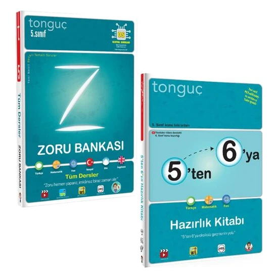 Tonguç Akademi 5. Sınıf Tonguç Tüm Dersler Zoru Bankası - 5'ten 6'ya Hazırlık Kitabı 2 Kitap Set