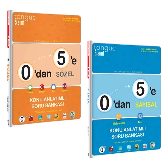 Tonguç Akademi 5. Sınıf Tonguç 0'dan 5'e Sayısal-Sözel Konu Anlatımlı Soru Bankası 2 Kitap Set