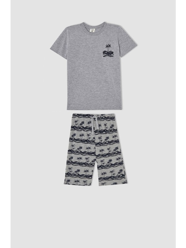 Defacto Erkek Çocuk Desenli Kısa Kollu Pijama Takımı V6201A621HS