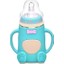 Bebek Silikon Cam Şişeler Damla Geçirmez ve Şişkinlik Geçirmez Cam Biberon (Stil 2 Mavi-Mavi) 1