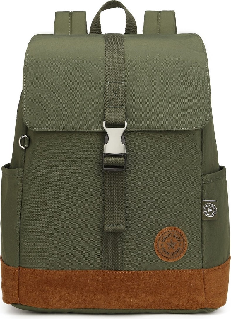 Smart Bags Süet Tabanlı Kumaş Kadın Sırt Çantası 3092 Yeşil