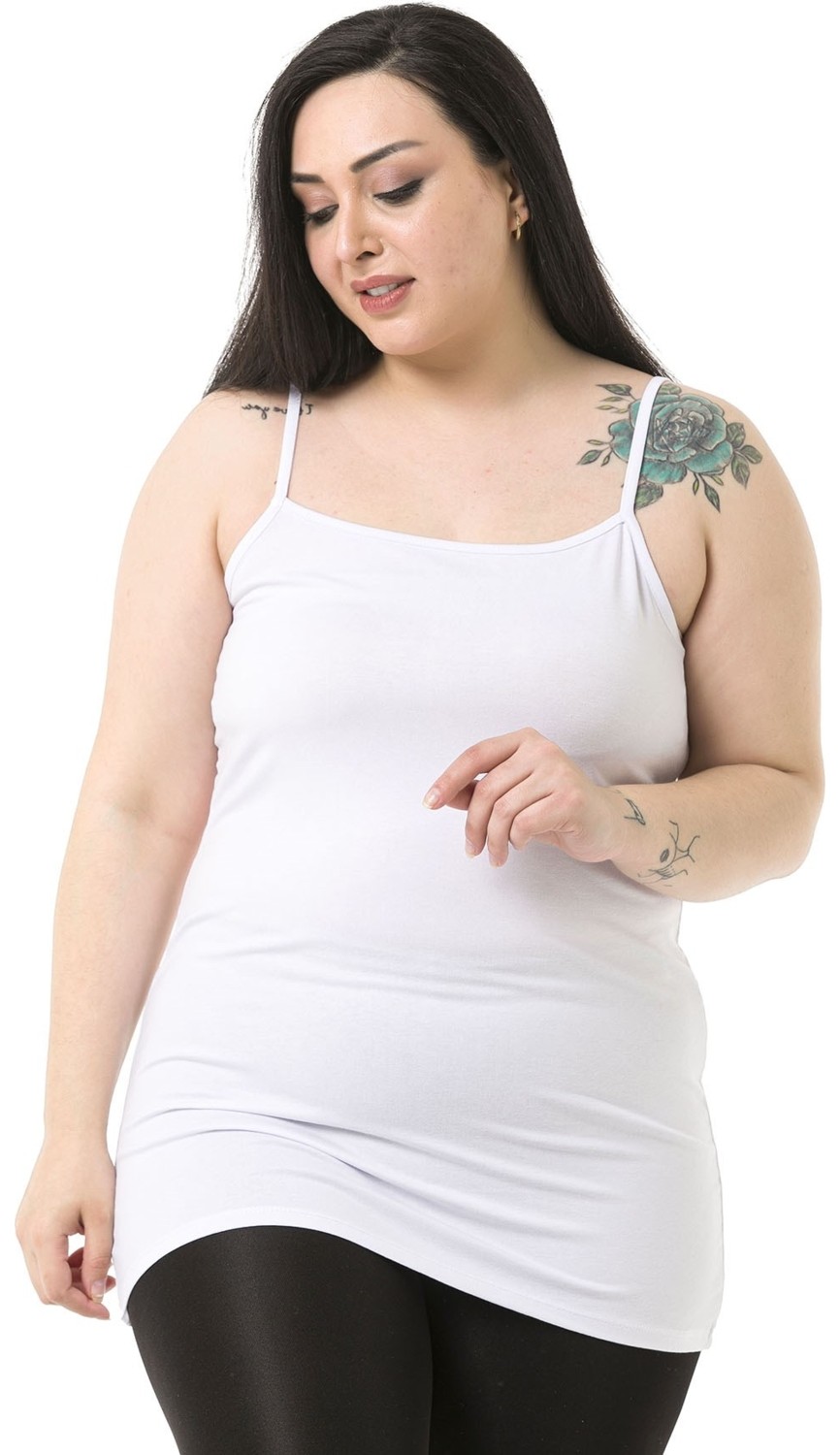 Disentis Modest Büyük Beden Ip Askılı Viskon Bordo Body görsel 8