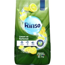 Rinso Toz Deterjan Limon Karbonat Renkiler ve Beyazlar için Derinlemesine Temizlik 8 KG
