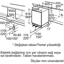 Siemens KU15RAFF0 137 Lt Tezgah Altı Ankastre Buzdolabı