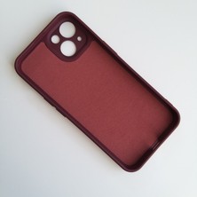 More Gsm Apple iPhone 13 Uyumlu Kamera Korumalı Lansman Içi Kadife Silikon Kılıf - Bordo