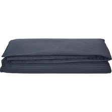 Komfort Home Tek Kişilik Çizgili Pamuk Saten Nevresim / Antrasit