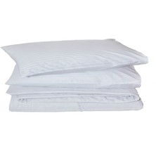 Komfort Home Battal Boy Çizgili Pamuk Saten Nevresim Seti / Beyaz