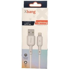 Xbang Apple iPhone Uyumlu 2.4A Lightning Beyaz Şarj ve Data Kablosu