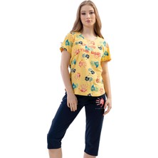 Vienetta Pamuklu Kısa Kol Kaprili Pijama Takım
