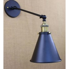 Riolight  Retro Mafsallı Konik Şapkalı Siyah Metal Aplik