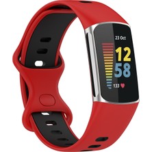 ZH Store Fitbit Charge 5 İçin İki Renkli Silikon Kordonlu Saat (Yurt Dışından)