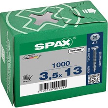 Spax Sunta Vidası 3,5 x 13 mm 1000 Adet Tam Dişli Havşa Başlı Wırox Kaplama