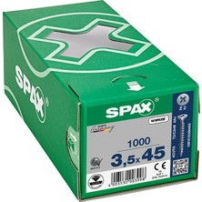 Spax Sunta Vidası 3,5 x 45 mm 1000 Adet Tam Dişli Havşa Başlı Wırox Kaplama