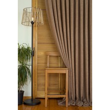 Massarelli Fon Perde Keten Sütlü Kahve 1-3 Sık Pile  60x260