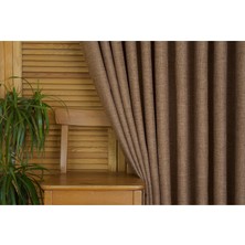 Massarelli Fon Perde Keten Sütlü Kahve 1-3 Sık Pile  60x260