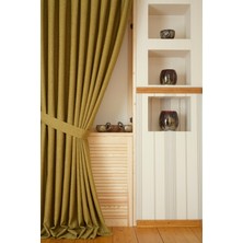Massarelli Fon Perde Keten Kivi Yeşili 1-2,5 Orta Sık Pile 60x260