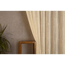 Massarelli Keten Tül Simli Krem 1-2,5 Orta Sık Pile 100x260