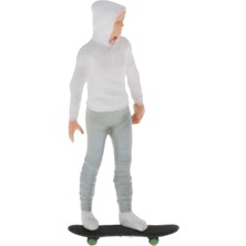 Bunblic 1/64 Patenci Çocuk Kaykay Reçine Zanaat Modeli Sahne Için Dıy Aksesuarları Beyaz (Yurt Dışından)