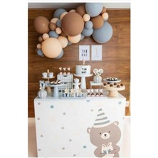 Best Parti Pastel Gri-Kahverengi-Ten Balon 100 Adet + 5 Mt. Balon Zinciri