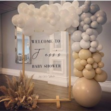 Best Parti Pastel Gri-Beyaz-Ten Balon 60 Adet + 5 Mt. Balon Zinciri