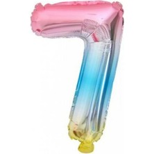 Best Parti 7 Yaş Rakam Folyo Balon Gökkuşağı Renkli 76 cm