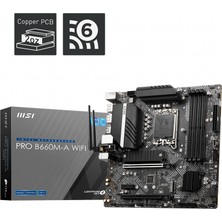 MSI PRO B660M-A WIFI SOKET 1700 DDR5 6200(OC) PCI-E Gen 4 ,M.2 USB3.2 1x 2.5G LAN Wi-Fi 6 mATX