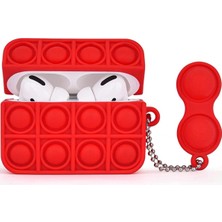Bilişim Akademi Airpods Pro Kılıf Silikon Pop It Stres Yumuşak Silikon Kulaklık Kılıfı