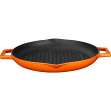 Lava Yuvarlak Grill Tava Çap 26 Metal Kulplu Turuncu