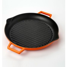 Lava Yuvarlak Grill Tava Çap 26 Metal Kulplu Turuncu