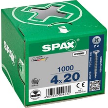 Spax Sunta Vidası 4 x 20 mm 1000 Adet Tam Dişli Havşa Başlı Wırox Kaplama