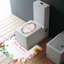 Vonluxe 2x Çıkarılabilir Banyo Klozet Kapağı Sticker Closestool Lıd Çıkartması Sticker (Yurt Dışından)