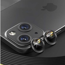 Teknoparkta Apple iPhone 13 Mini Kamera Koruyucu Lens Mercek Metal Çerçeveli 2li Set Siyah Black
