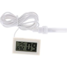 Cynthia Prob Beyaz Prob ile LCD Dijital Sürüngen Termometre Higrometre (Yurt Dışından)