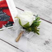 Ashley Beyaz Broş Gelin Damat Nedime Koruyucu Yapay Kumaş Çiçek Pin (Yurt Dışından)
