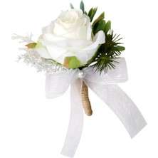 Ashley Beyaz Broş Gelin Damat Nedime Koruyucu Yapay Kumaş Çiçek Pin (Yurt Dışından)