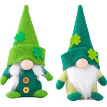 Ashley 2'li St Patrick Günü Leprechaun Gnome Peluş El Yapımı Cüceler Ev Dekor (Yurt Dışından)