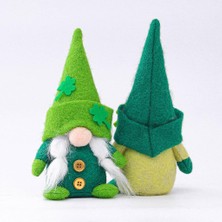 Ashley 2'li St Patrick Günü Leprechaun Gnome Peluş El Yapımı Cüceler Ev Dekor (Yurt Dışından)