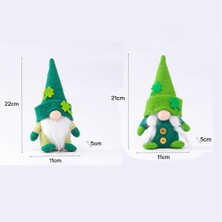 Ashley 2'li St Patrick Günü Leprechaun Gnome Peluş El Yapımı Cüceler Ev Dekor (Yurt Dışından)