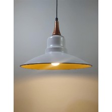 Riolight retro,modern,vintage mutfak,oda,otel,cafeler için beyaz metal sarkıt avize çap:30cm