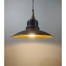 Riolight modern,rustik,vintage mutfak,oda,cafe,oteller için siyah 1xe27 metal sarkıt avize çap:30cm