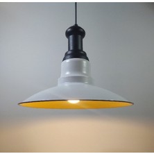 Riolight modern,rustik,vintage mutfak,oda,cafe,oteller için beyaz 1xe27 metal sarkıt avize çap:30cm